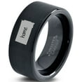 thumbnail image 1 of Tungsten South Dakota The Mount Rushmore State Home Band Ring 9mm Men Women Comfort Fit Black Flat Cut Brushed Polished, 1 of 4