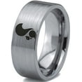 thumbnail image 1 of Tungsten Squirrel Rodent Chipmunks Band Ring 8mm Men Women Comfort Fit Gray Flat Cut Brushed Polished, 1 of 4