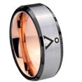 thumbnail image 1 of Tungsten Stargate 8mm Gray Polished Beveled Edge Men's Ring, 1 of 1