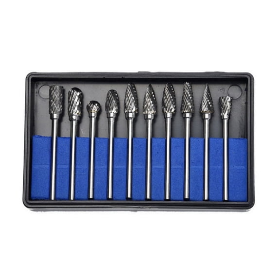 Tungsten Steel Carbide Rotary File Solid Metal for Sharp Grinding Drill Bit 10 P