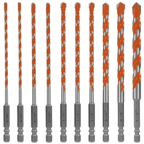 Tungsten Steel Concrete Drill Bit Set Abrasion Resistant Hex Shank Masonry Drill Bit Set Accurate Efficient for Glass Cement