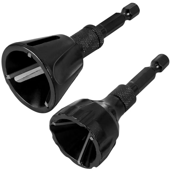 Black Deburring External Chamfer Tool Tungsten Steel Material, Suitable for Stainless Steel, Iron, Copper, (2-Pack)