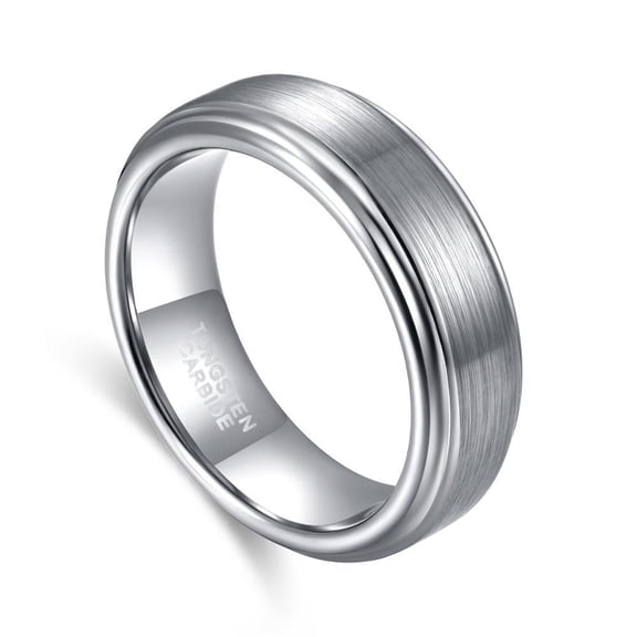 Tungsten Steel Ring, 8mm Wide U-Shape Metal Band, Silver,  Durable and Stylish for Everyday Wear