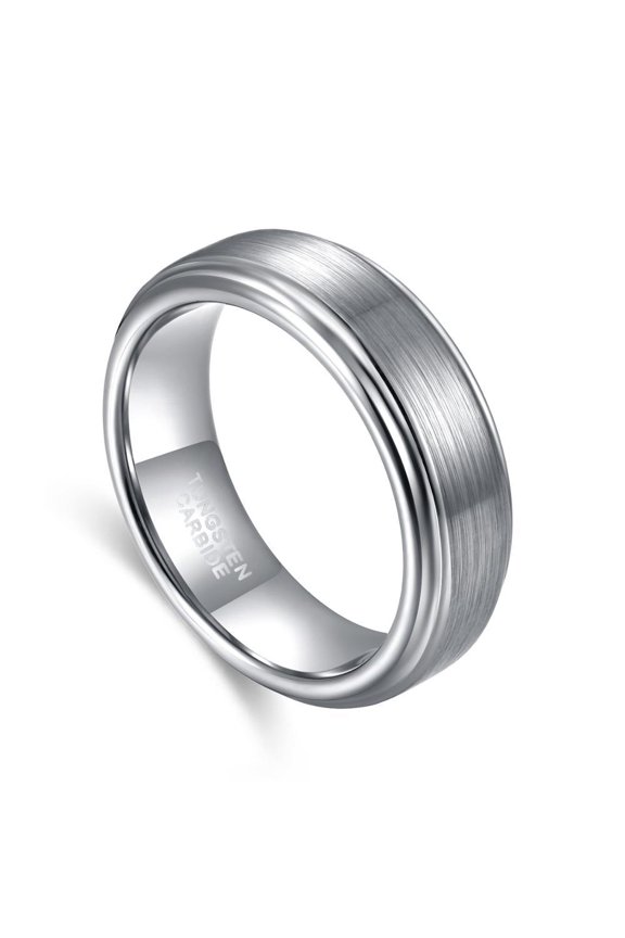 Tungsten Steel Ring 8mm Wide U Shape Metal Band Silver Color Durable Band Stylish Ring for Everyday Wear