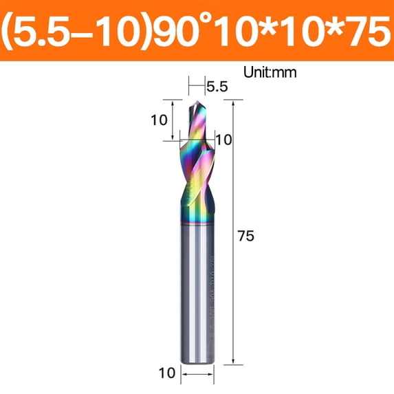 Tungsten Steel Step Drill Bit Two-Stage Counterbore Chamfer For M3-12M Screws High Hardness Wear Resistant Cnc Machining Center Tool Colored 5.5-10.0