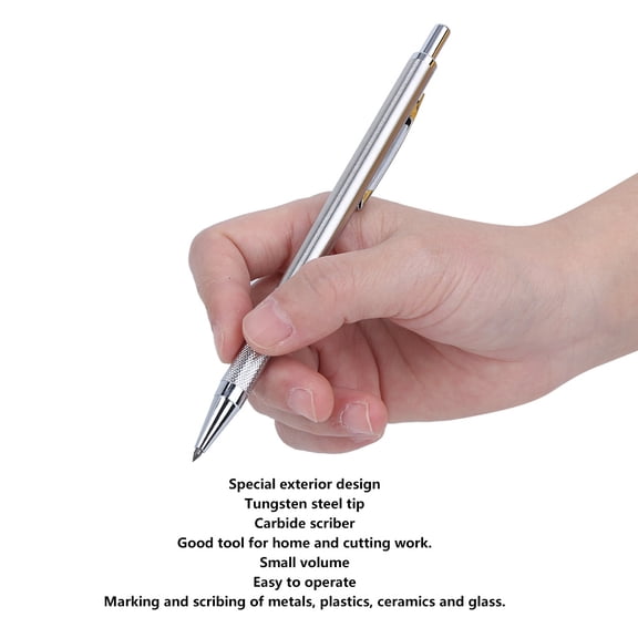 Tungsten Steel Tip Scriber, Cutting Tool for Metal, Glass, Plastic, Ceramic, Electroplating Scribing Pen In Golden / Silver with High Performance, Light and Practical for Home