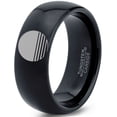 thumbnail image 1 of Tungsten Sunset Ocean Horizon View Band Ring 8mm Men Women Comfort Fit Black Dome Polished, 1 of 4
