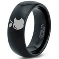 thumbnail image 1 of Tungsten Sweet Apple Bitten Band Ring 8mm Men Women Comfort Fit Black Dome Polished, 1 of 4