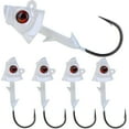 thumbnail image 1 of Tungsten Swimbait Jig Head with Realistic Fish Head-3/8oz- White, 1 of 9