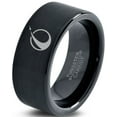 thumbnail image 1 of Tungsten Take Off Space Ship Rocketship Band Ring 9mm Men Women Comfort Fit Black Flat Cut Brushed Polished, 1 of 4