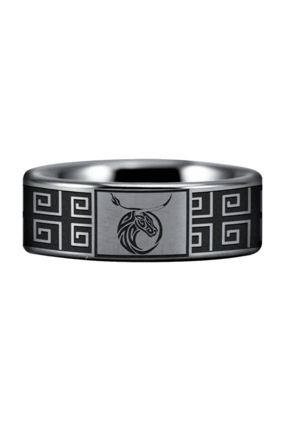 Tungsten Taurus Zodiac Ring (8mm)
