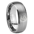 thumbnail image 1 of Tungsten Tetragrammaton Spiritual Kabbalah 8mm Brushed Gray Dome Polished Edges Men Ring, 1 of 1