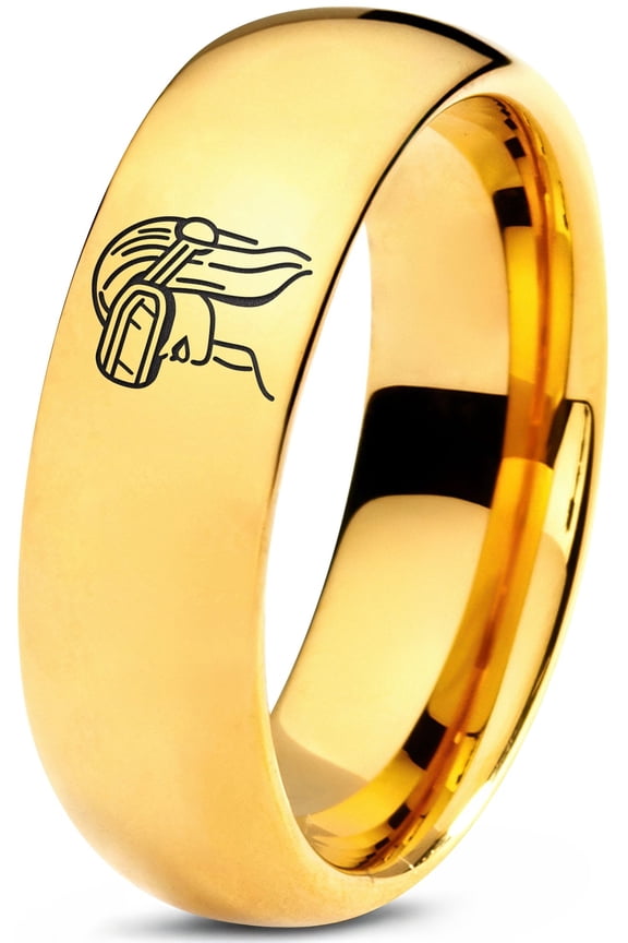 Tungsten Thick Gold Ring Birthday Gamer Couple Wedding Band Sets Nerdy Gifts Best Friends