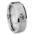 thumbnail image 1 of Tungsten Thundercat 8mm Brushed Gray Beveled Edges Men's Ring, 1 of 1
