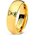 thumbnail image 1 of Tungsten Time Capsule Sand Hourglass Hour Glass Band Ring 7mm Men Women Comfort Fit 18k Yellow Gold Dome Polished, 1 of 4