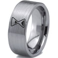 thumbnail image 1 of Tungsten Time Capsule Sand Hourglass Hour Glass Band Ring 8mm Men Women Comfort Fit Gray Flat Cut Brushed Polished, 1 of 4