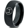 thumbnail image 1 of Tungsten Tungsten Horoscope Pisces Band Ring 8mm Men Women Comfort Fit Black Dome Brushed Polished, 1 of 4