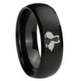 thumbnail image 1 of Tungsten Two Geese 8mm Brushed Black Dome Polished Men Ring, 1 of 1