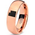 thumbnail image 1 of Tungsten Utah The Beehive State Band Ring 7mm Men Women Comfort Fit 18k Rose Gold Dome Polished, 1 of 4