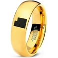 thumbnail image 1 of Tungsten Utah The Beehive State Band Ring 7mm Men Women Comfort Fit 18k Yellow Gold Dome Polished, 1 of 4