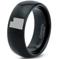 thumbnail image 1 of Tungsten Utah The Beehive State Band Ring 8mm Men Women Comfort Fit Black Dome Polished, 1 of 4