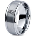 thumbnail image 1 of Tungsten Valentines Gamer Gray Tungsten Rings Set Tiny Luxury Script Mom Men Gay Dad 70S, 1 of 8