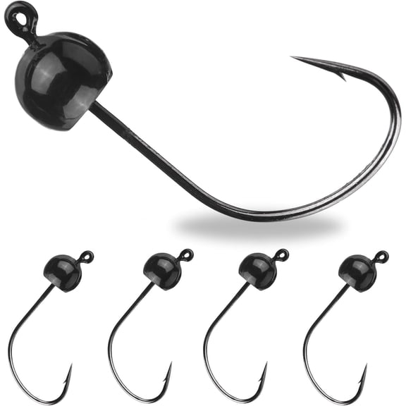 Tungsten Wacky Jig Heads - 5-Pack for Bass Fishing Jigs, Weedless Option Wacky Worm Hook - Finesse Jig for Soft Plastics