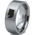 thumbnail image 1 of Tungsten Washington The Evergreen State Band Ring 8mm Men Women Comfort Fit Gray Flat Cut Brushed Polished, 1 of 4
