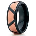 thumbnail image 1 of Tungsten Wedding Band Rose Gold Tungsten Ring Men & Women Tungsten Carbide Brushed Black Tungsten 8mm Comfort Fit, 1 of 3