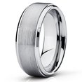 thumbnail image 1 of Tungsten Wedding Band 7mm Tungsten Ring Brushed Silver Tungsten Carbide Engagement Band Men Women Comfort Fit, 1 of 3