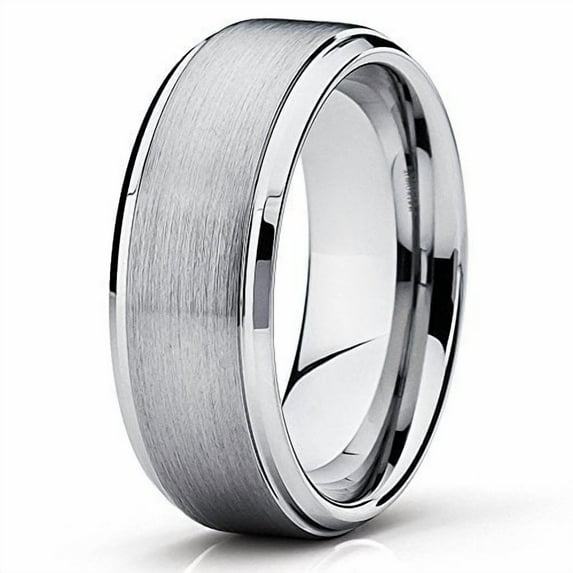 Silly Kings 8mm Tungsten Carbide Wedding Band Brushed Ring Men and Women Comfort Fit (5)