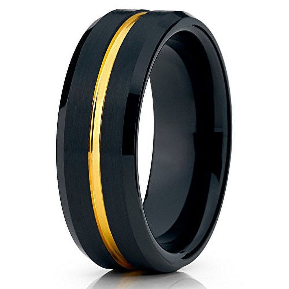 THREE KEYS JEWELRY Mens Tungsten Carbide Unisex Brushed Black Wedding Bands  Rings for Men 8mm Comfort Fit Vintage Size 9, Non-Precious Metal, not known  price in UAE,  UAE