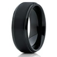 thumbnail image 1 of Tungsten Wedding Band Black Tungsten Ring Brushed Tungsten Carbide Anniversary Band Comfort Fit Men Women, 1 of 3