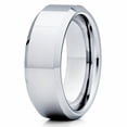thumbnail image 1 of 8mm Shiny Polish,Tungsten Wedding Band,Beveled Tungsten,Unique Tungsten Ring, 1 of 3