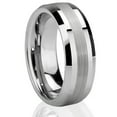 thumbnail image 1 of Tungsten Wedding Band Ring 8mm Men's Engagement Silver Two-tone Brushed Center Stripe Comfort Fit, 1 of 4
