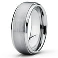 thumbnail image 1 of Tungsten Wedding Band Silver Tungsten Ring 9mm Tungsten Carbide Band Tungsten Ring Men Women Comfort Fit, 1 of 3