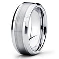 thumbnail image 1 of Tungsten Wedding Band Tungsten Carbide Ring Gray Tungsten Ring Men and Women 8mm Brushed Comfort Fit, 1 of 3