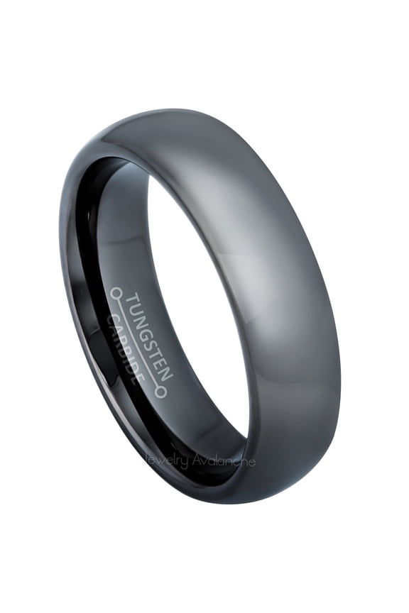 Dome Gunmetal Tungsten Wedding Band for Men/Women, 6MM, size 6