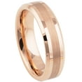 thumbnail image 1 of Tungsten Wedding Ring - Band for Mens & Womens- 6mm Rose Gold IP Tungsten Ring - Beveled Edge Tungsten Band, 1 of 4