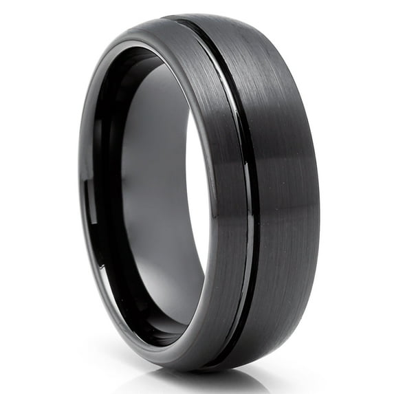 Tungsten Wedding Ring,Black Tungsten Ring,Dome Wedding Ring,Black Tungsten Wedding Ring,Tungsten Carbide Ring