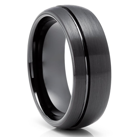 Tungsten Wedding Ring,Black Tungsten Ring,Dome Wedding Ring,Black Tungsten Wedding Ring,Tungsten Carbide Ring