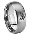 thumbnail image 1 of Tungsten Wolf Design 8mm Brushed Gray Dome Polished Edges Men Ring, 1 of 2