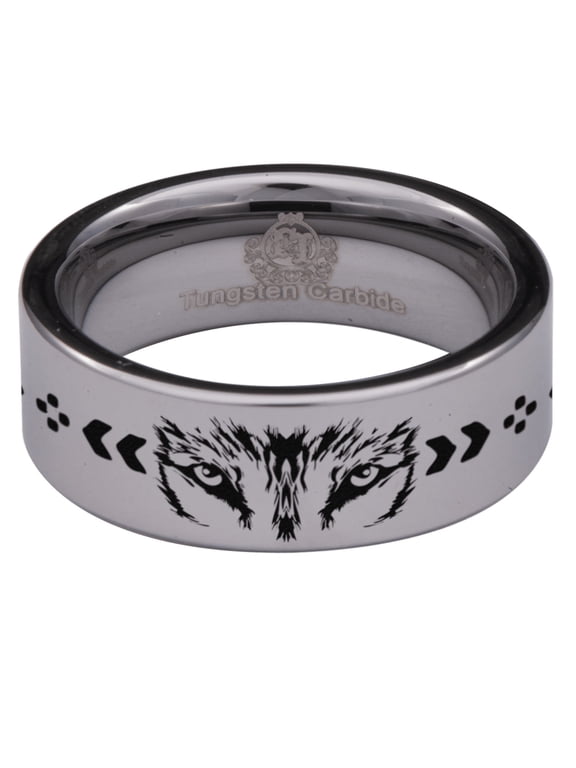 Tungsten Wolf Eyes Ring