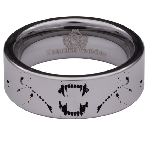 Tungsten Wolf Fangs Ring