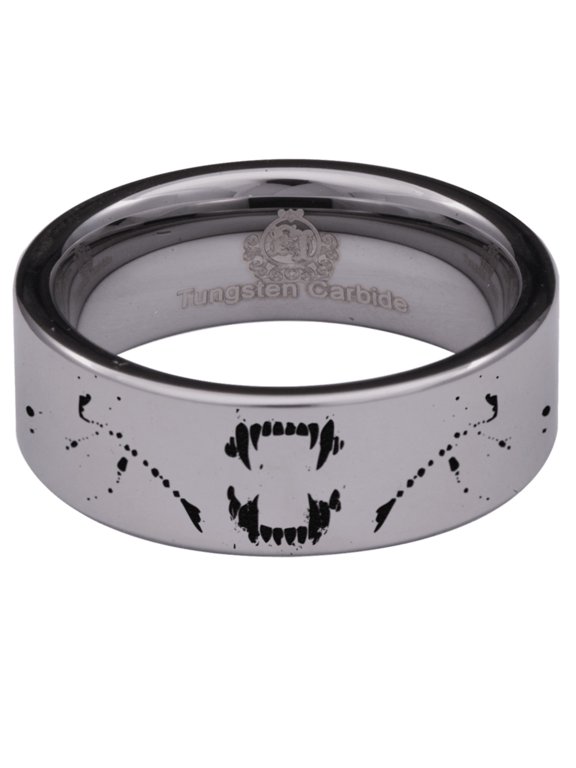 Tungsten Wolf Fangs Ring