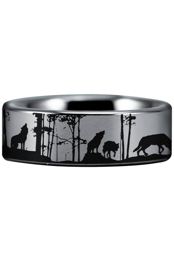 Tungsten Wolf Pack Ring