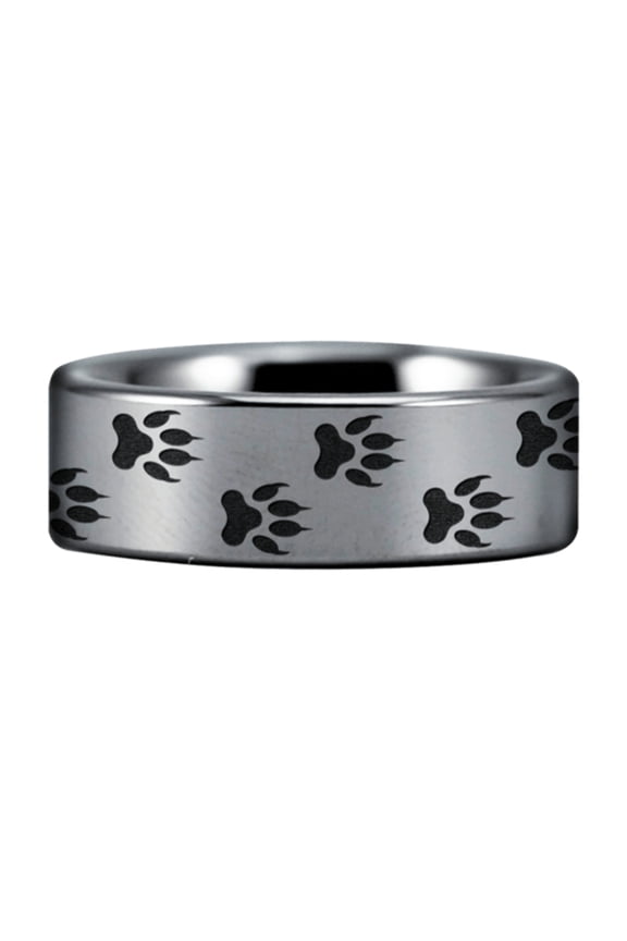 Tungsten Wolf Print Ring
