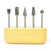 Tungsten Wood Molding Bit Set   5-Piece Precision Carving & Engraving Bits for Customizer, Dremel & Rotary Tools   Ideal for Wood, Soft Materials   Includes Storage Case