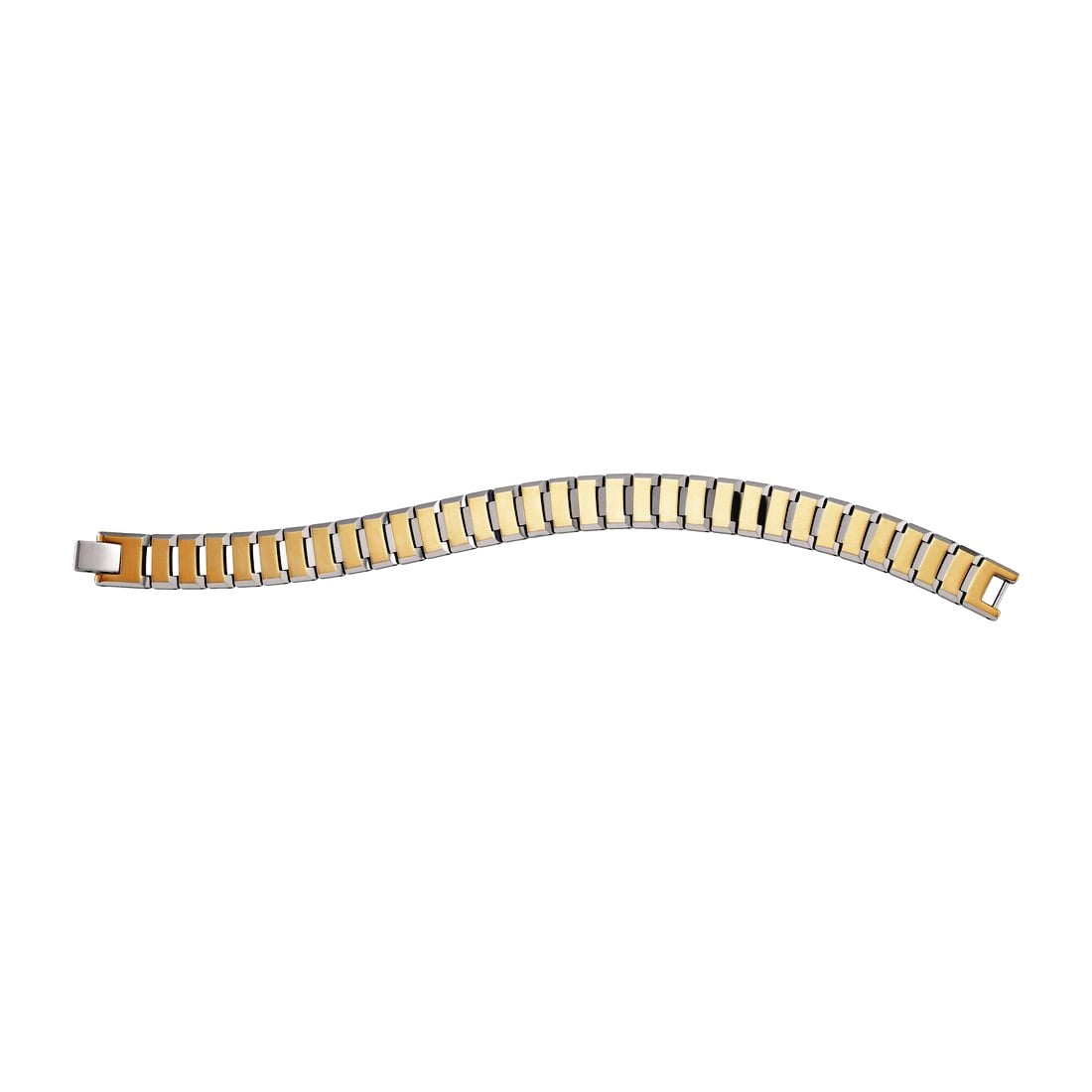 Tungsten Yellow Tone Mens Polished Link Bracelet 13mm 8.5 Inch Link Bracelet for Men