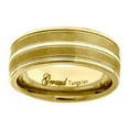 thumbnail image 1 of Tungsten Yellow-tone Center Groove Brushed Dome Mens Comfort-fit 8mm Size 10.5 Wedding Anniversary B Ring for Men, 1 of 2